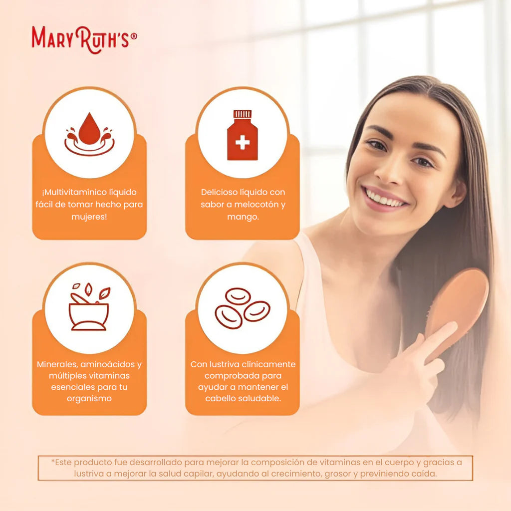 Maryruth's Multivitamínico Líquido + Crecimiento Del Cabello